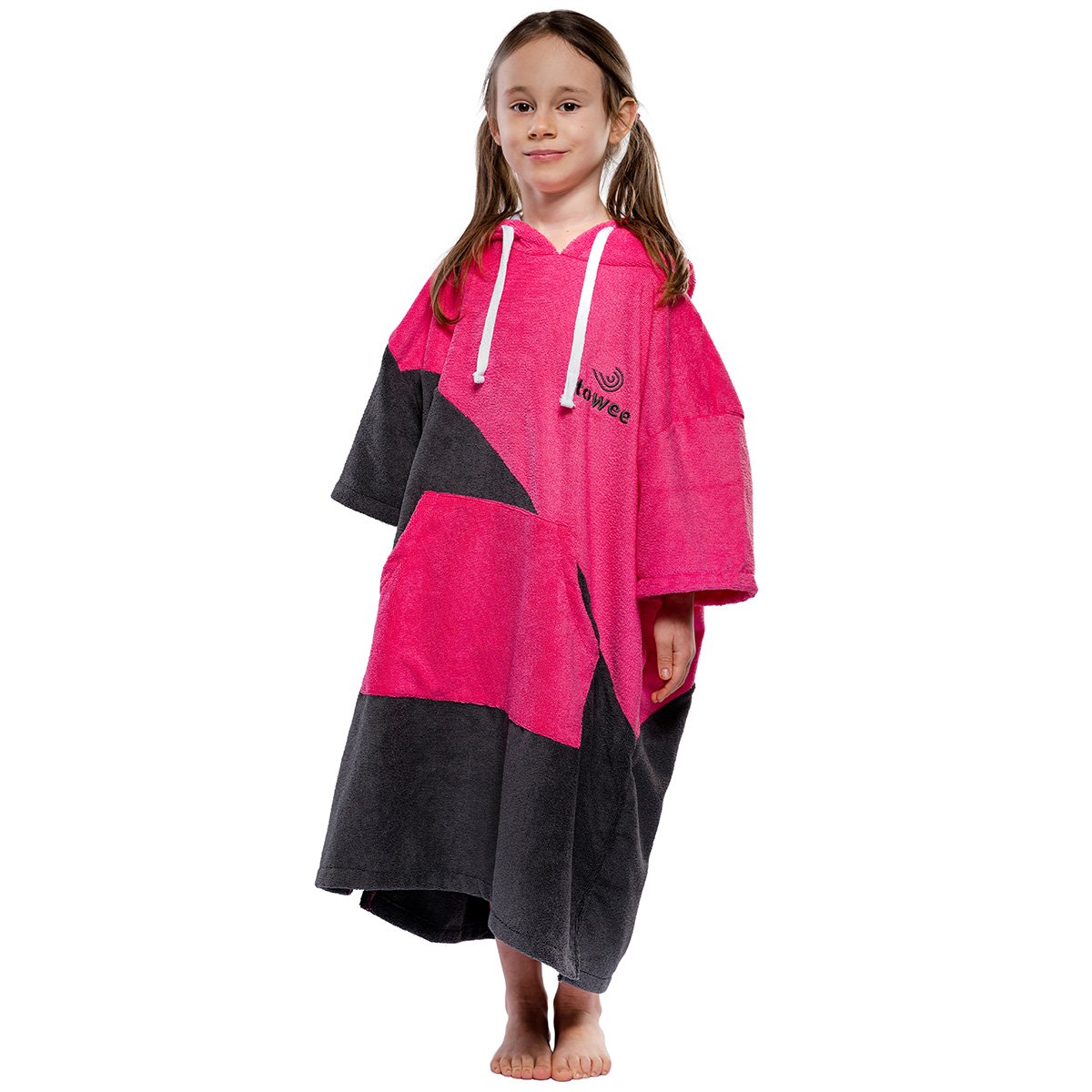 Children's surf poncho Double pink, 60 x 80 cm