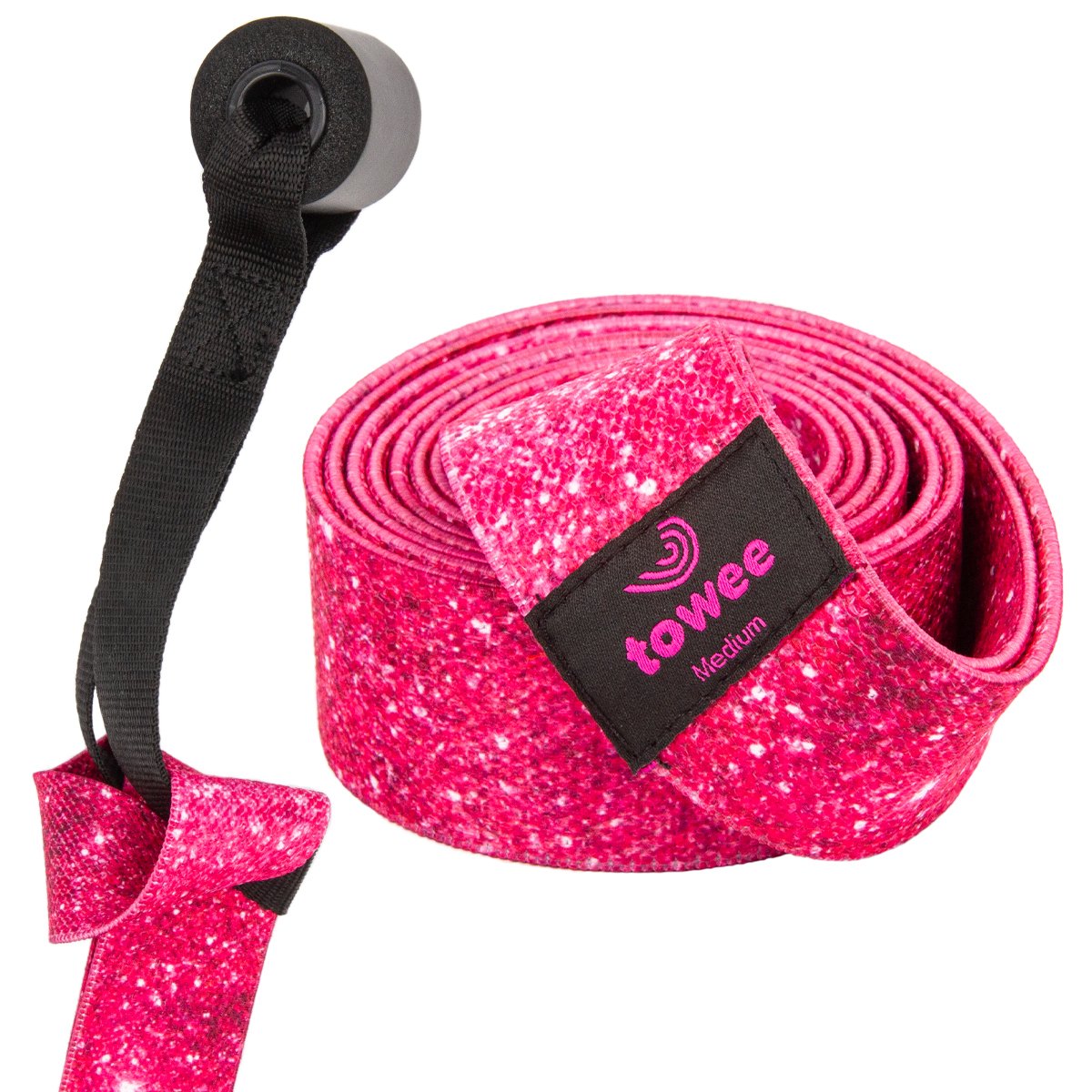 Textilní odporová guma extra long Glitter - střední odpor