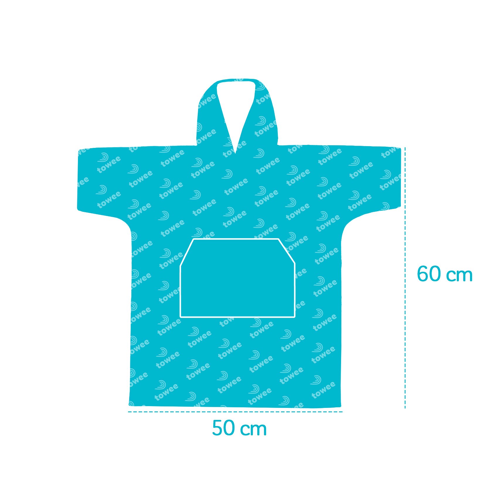 Children's surf poncho Double green, 50 x 60 cm