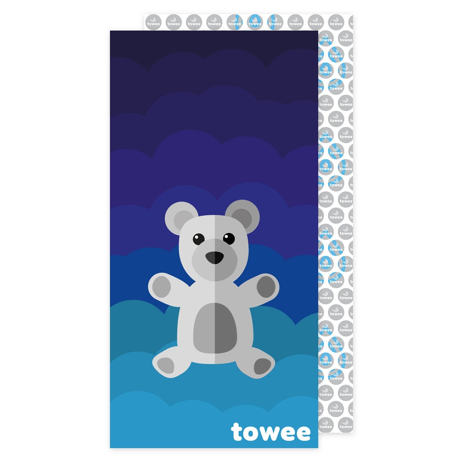 Children's quick drying towel Teddy Bear blue